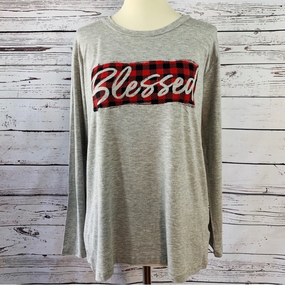 Boutique ‘Blessed’ Jersey Long Sleeve Top Size Medium